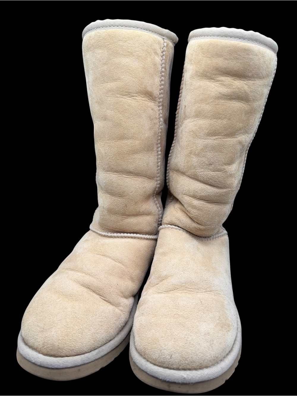 UGG Australia Classic Tall Sand Sheepskin Suede Boots Women’s Size 5